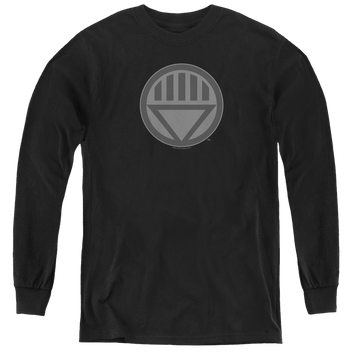 Black youth long sleeve t-shirt with Green Lantern Black Symbol graphic