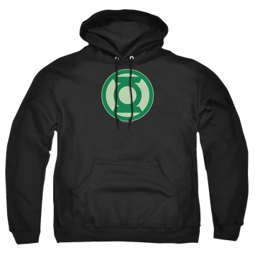 Black pullover hoodie with Green Lantern Green Symbol graphic