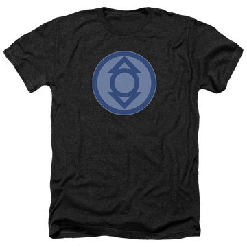 Charcoal men's heather t-shirt with Green Lantern Indigo Symbol graphic