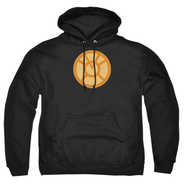 Black pullover hoodie with Green Lantern Orange Symbol graphic