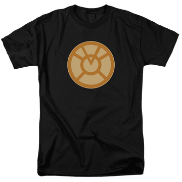 Black men's regular fit t-shirt with Green Lantern Orange Symbol graphic