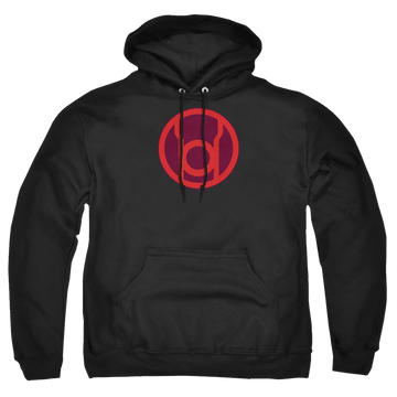 Black pullover hoodie with Green Lantern Red Symbol graphic