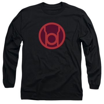 Black men's long sleeve t-shirt with Green Lantern Red Symbol graphic