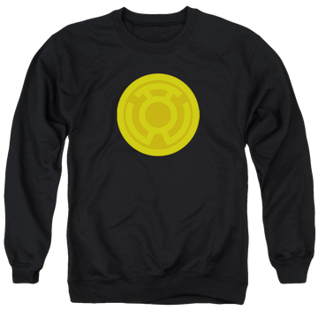 Black men's crewneck sweatshirt with Green Lantern Yellow Symbol graphic