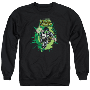 Black men's crewneck sweatshirt with Green Lantern Rayner Cover graphic
