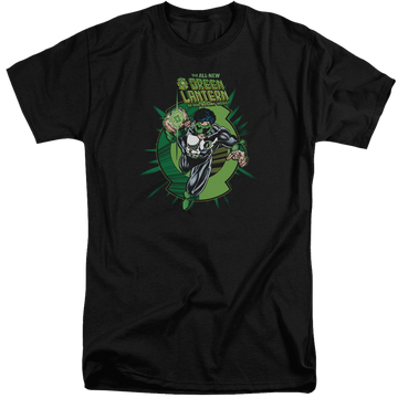 Black men's tall fit t-shirt with Green Lantern Rayner Cover graphic