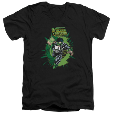 Black men's v-neck t-shirt with Green Lantern Rayner Cover graphic