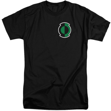 Black men's tall fit t-shirt with Green Lantern Kyle Logo graphic