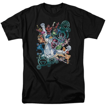Black men's regular fit t-shirt with Green Lantern Lanterns Unite graphic