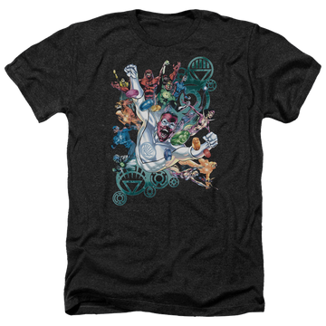 Charcoal men's heather t-shirt with Green Lantern Lanterns Unite graphic