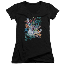Green Lantern Lanterns Unite - Juniors V-Neck T-Shirt Juniors V-Neck T-Shirt Green Lantern   