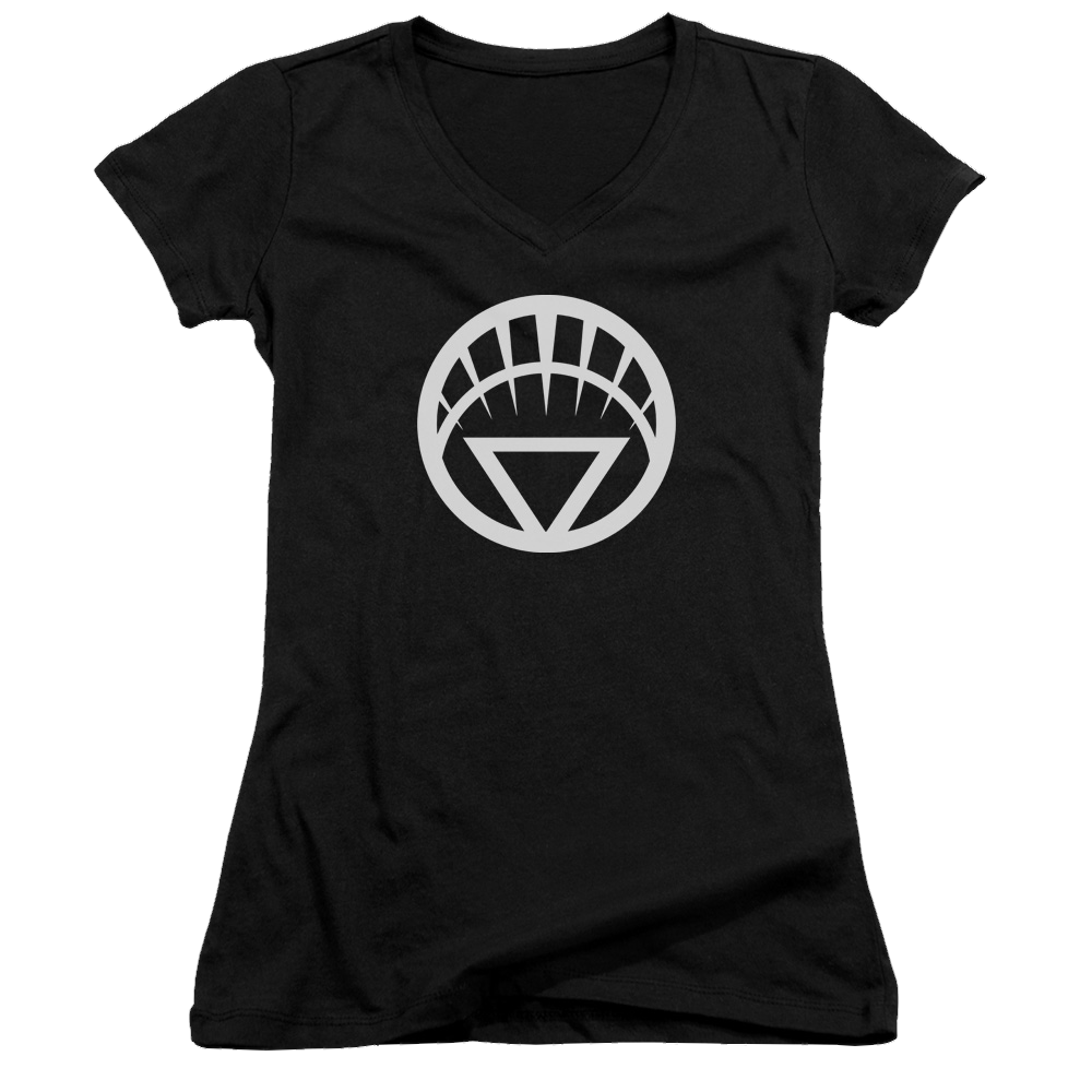 Green Lantern White Emblem - Juniors V-Neck T-Shirt Juniors V-Neck T-Shirt Green Lantern   