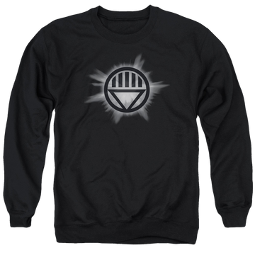 Black men's crewneck sweatshirt with Green Lantern Black Glow graphic