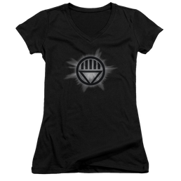 Green Lantern Black Glow - Juniors V-Neck T-Shirt Juniors V-Neck T-Shirt Green Lantern   