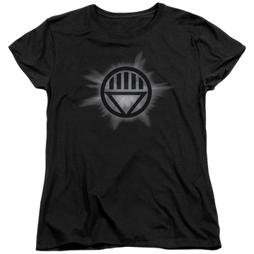 Black women's t-shirt with Green Lantern Black Glow graphic