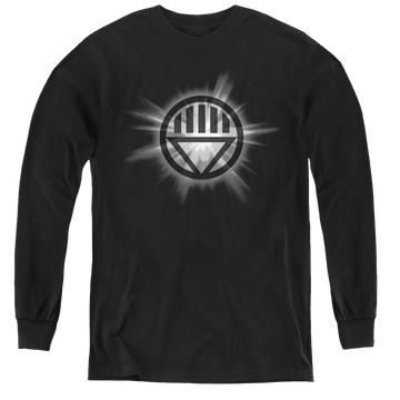 Black youth long sleeve t-shirt with Green Lantern Black Glow graphic