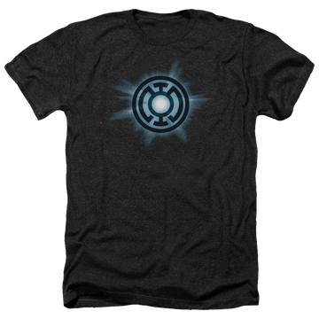 Charcoal men's heather t-shirt with Green Lantern Blue Glow graphic