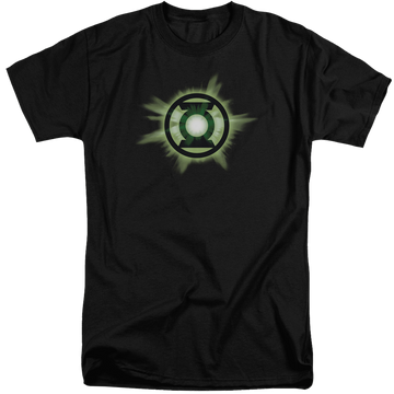 Black men's tall fit t-shirt with Green Lantern Green Glow graphic