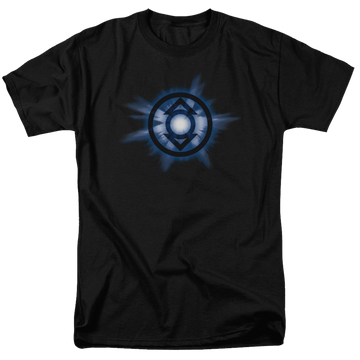 Black men's regular fit t-shirt with Green Lantern Indigo Glow graphic
