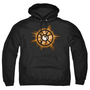 Black pullover hoodie with Green Lantern Orange Glow graphic