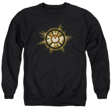 Black men's crewneck sweatshirt with Green Lantern Orange Glow graphic