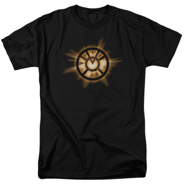 Black men's regular fit t-shirt with Green Lantern Orange Glow graphic