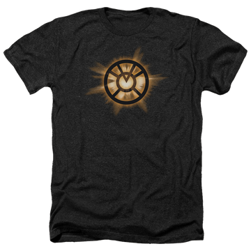 Charcoal men's heather t-shirt with Green Lantern Orange Glow graphic