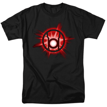 Black men's regular fit t-shirt with Green Lantern Red Glow graphic