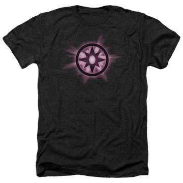 Charcoal men's heather t-shirt with Green Lantern Sapphire Glow graphic