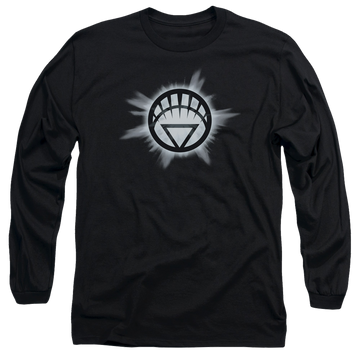 Black men's long sleeve t-shirt with Green Lantern White Glow graphic