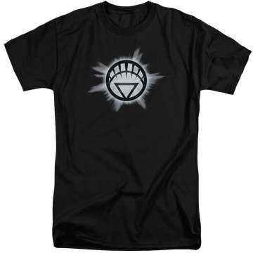 Black men's tall fit t-shirt with Green Lantern White Glow graphic