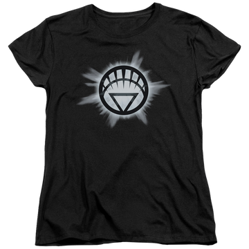 Black women's t-shirt with Green Lantern White Glow graphic