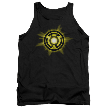 Black men's tank with Green Lantern Yellow Glow graphic