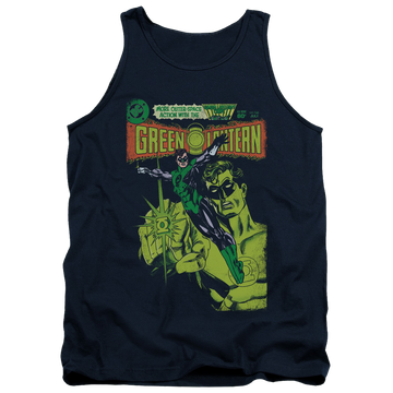 Navy men's tank with Green Lantern Vintage Cover graphic