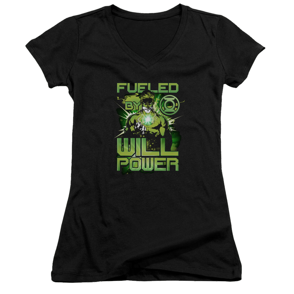 Green Lantern Fueled - Juniors V-Neck T-Shirt Juniors V-Neck T-Shirt Green Lantern   