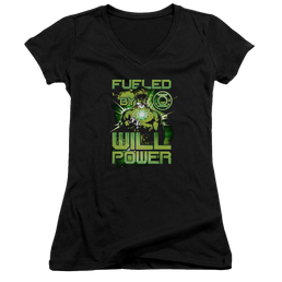 Green Lantern Fueled - Juniors V-Neck T-Shirt Juniors V-Neck T-Shirt Green Lantern   