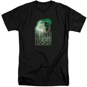 Black men's tall fit t-shirt with Green Lantern Fearless graphic