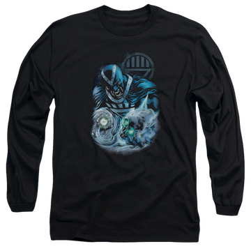 Black men's long sleeve t-shirt with Green Lantern Blackhand graphic