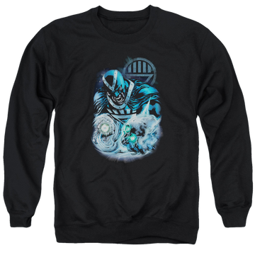 Black men's crewneck sweatshirt with Green Lantern Blackhand graphic