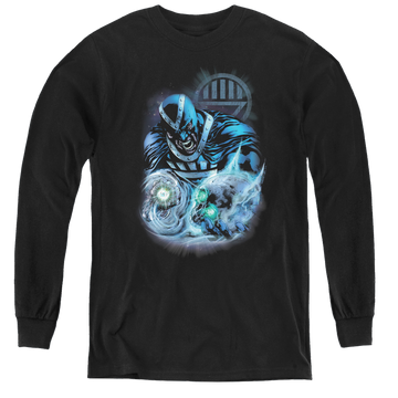 Black youth long sleeve t-shirt with Green Lantern Blackhand graphic