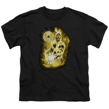 Black youth t-shirt for ages 8 to 12 with Green Lantern Sinestro Nebula graphic