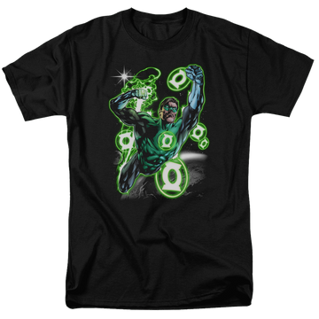 Black men's regular fit t-shirt with Green Lantern Earth Sector graphic