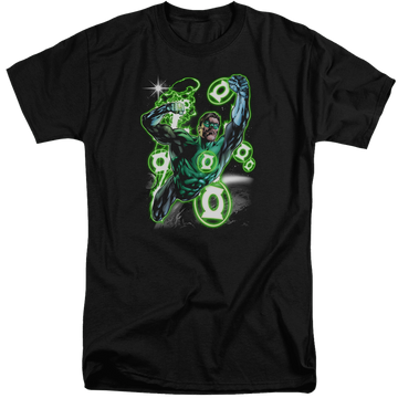 Black men's tall fit t-shirt with Green Lantern Earth Sector graphic