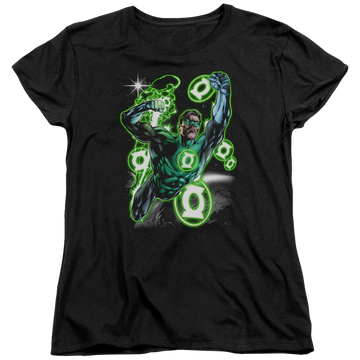 Black women's t-shirt with Green Lantern Earth Sector graphic