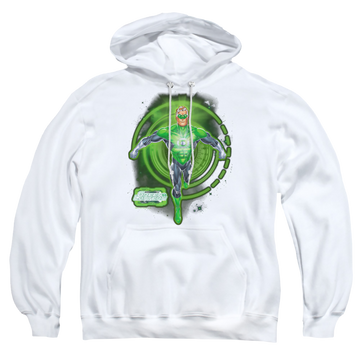 White pullover hoodie with Green Lantern Inked graphic
