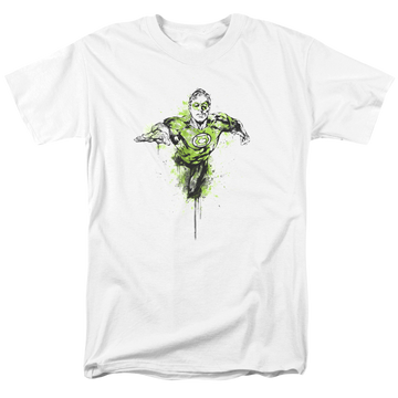 White men's regular fit t-shirt with Green Lantern Inked graphic