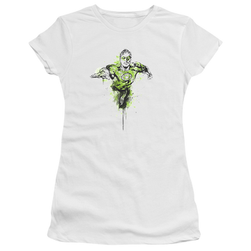 White juniors t-shirt with Green Lantern Inked graphic