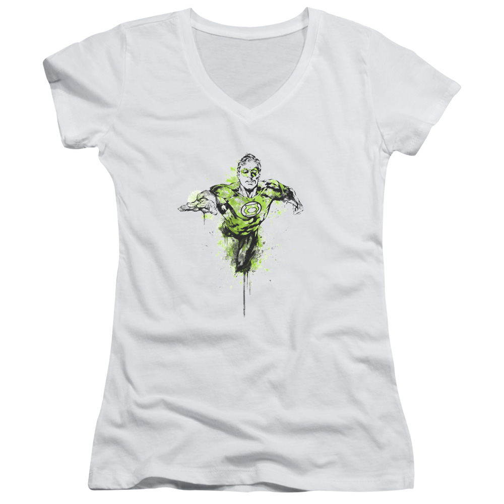 Green Lantern Inked - Juniors V-Neck T-Shirt Juniors V-Neck T-Shirt Green Lantern   