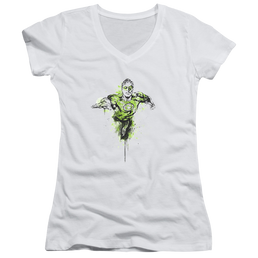 Green Lantern Inked - Juniors V-Neck T-Shirt Juniors V-Neck T-Shirt Green Lantern   