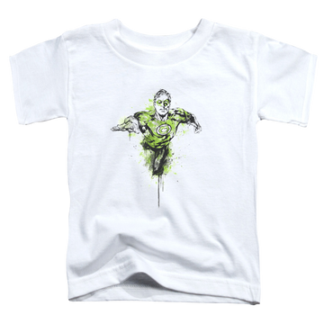 White toddler t-shirt with Green Lantern Inked graphic